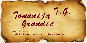 Tomanija Grandić vizit kartica